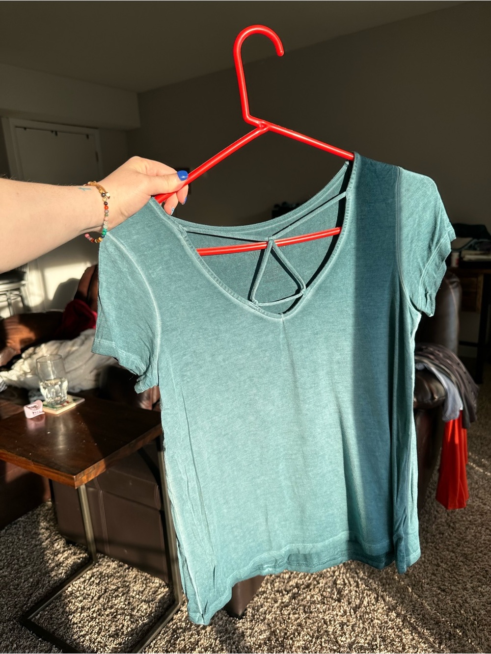 Women’s V-Neck Soft & Sexy Short Sleeve Top in Teal